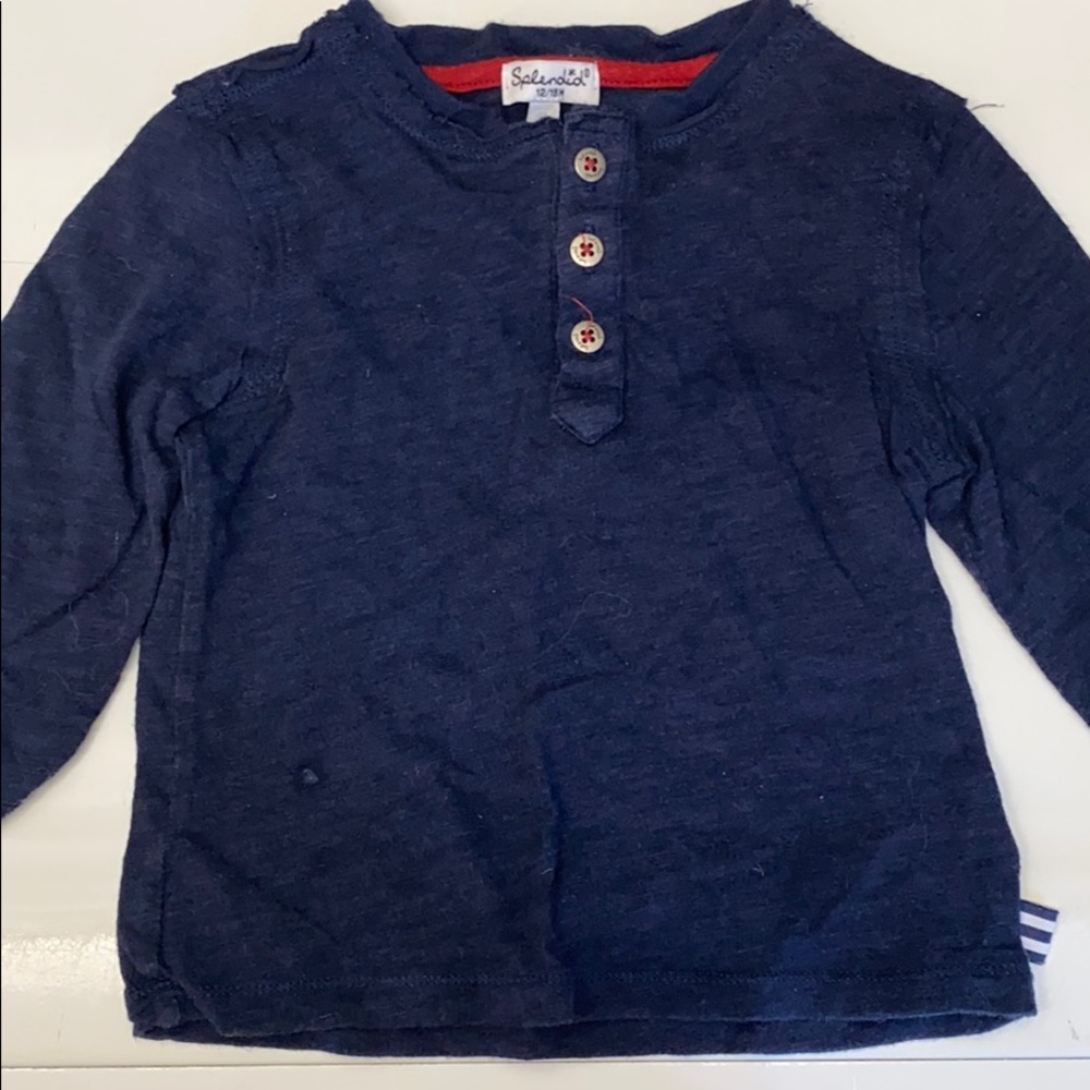 Navy Splendid henley tee 12- 18m